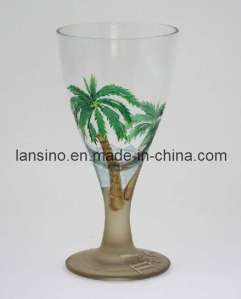 Hand-Painted-Wine-Glass-Cups palm trees